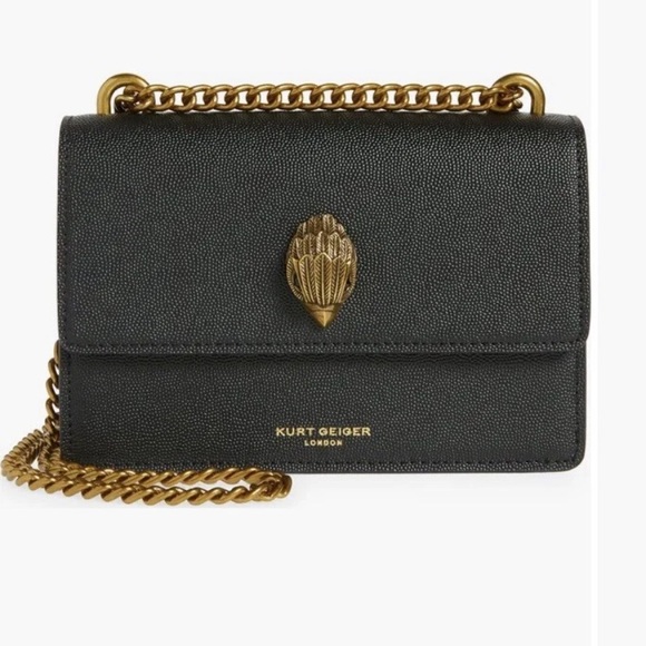 Kurt Geiger Small Black Leather Shoreditch Chain Convertible Crossbody Bag - Picture 6 of 7